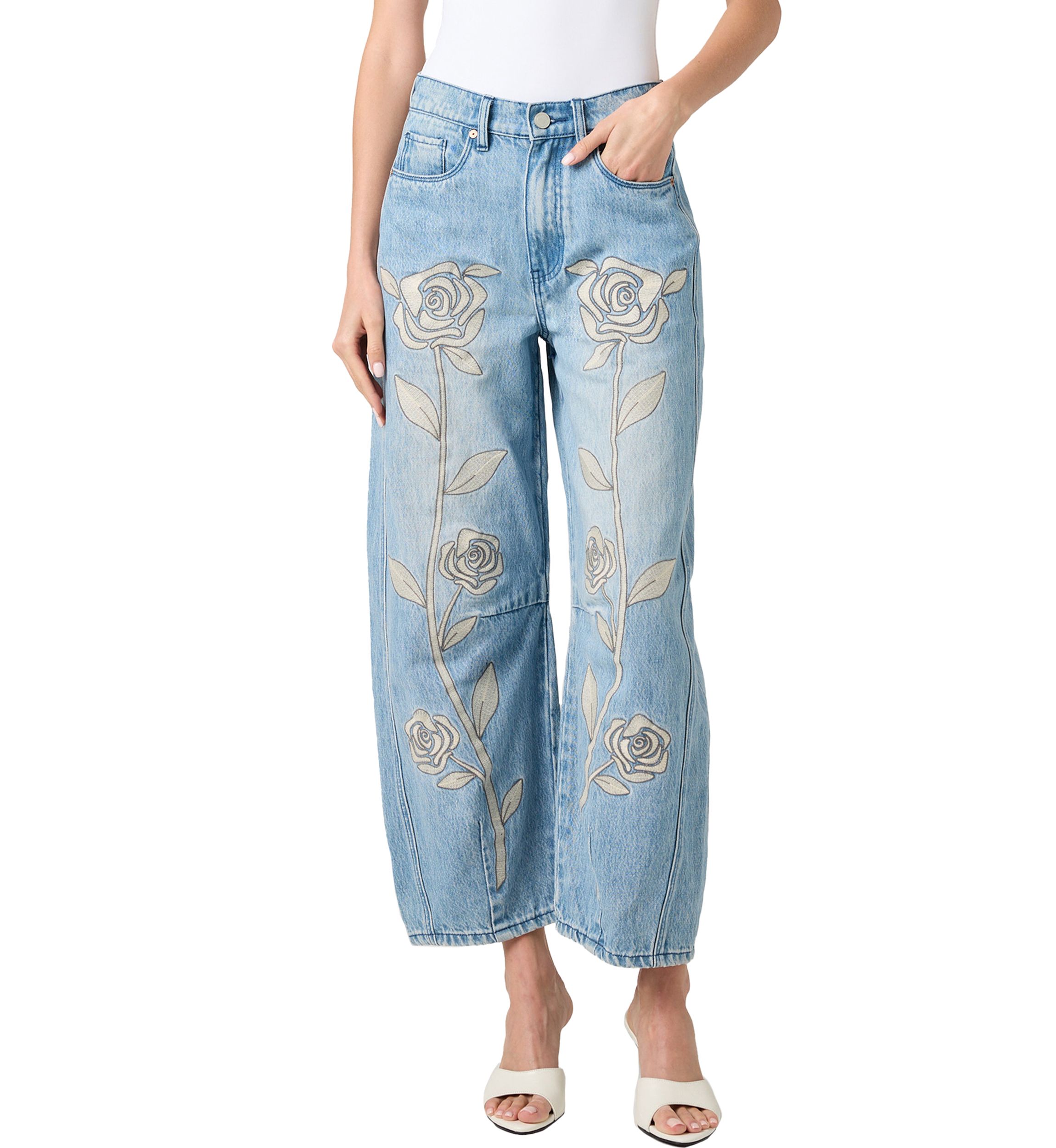 Womens Together Again Floral Printed Jeans