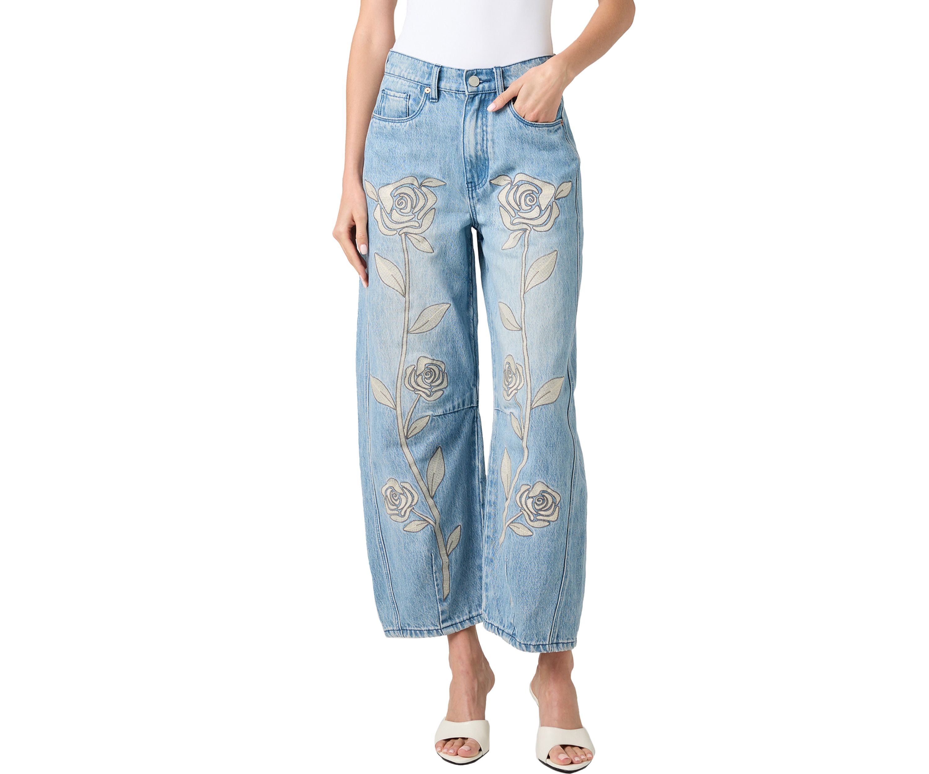 Womens Together Again Floral Printed Jeans