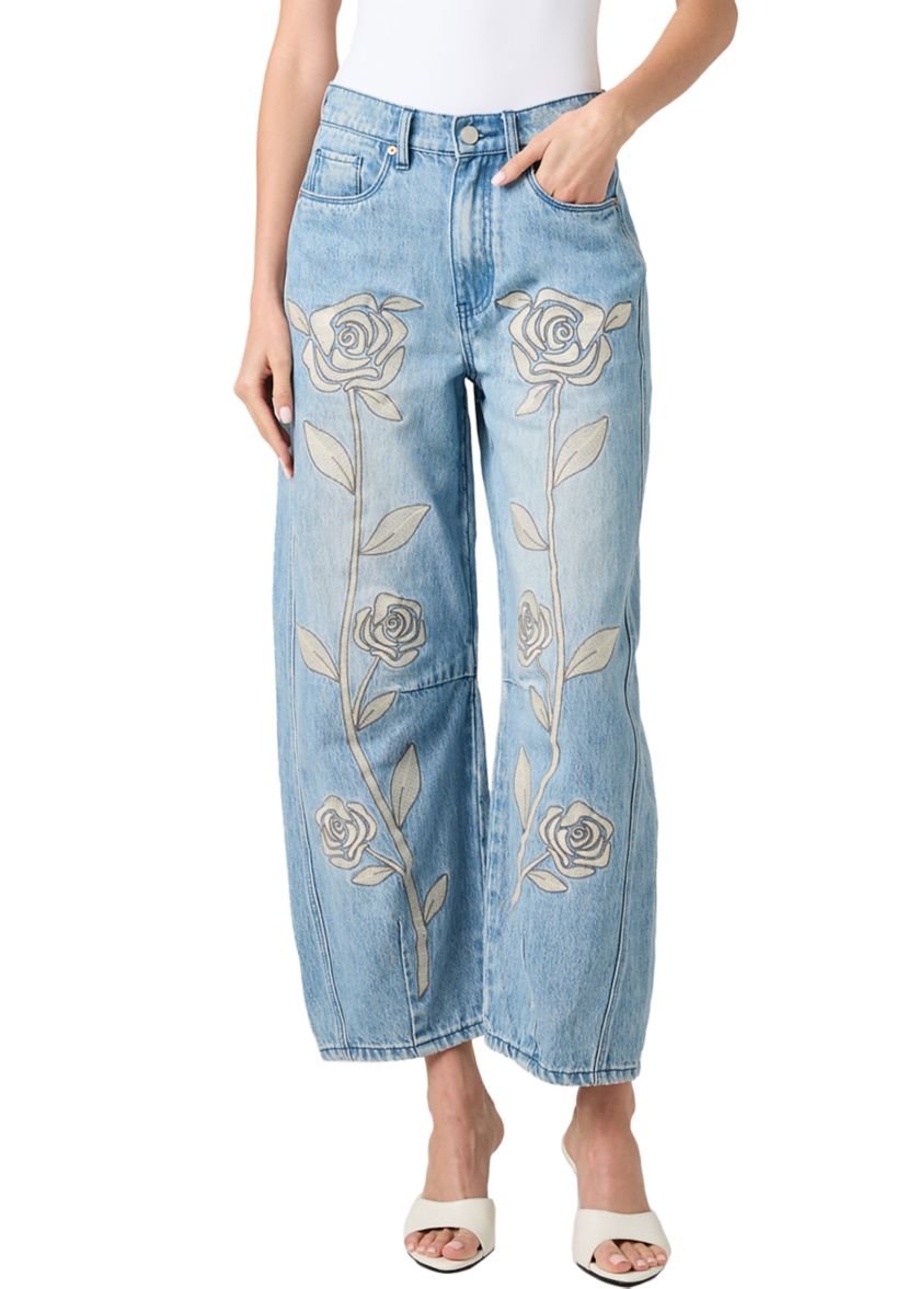 Womens Together Again Floral Printed Jeans