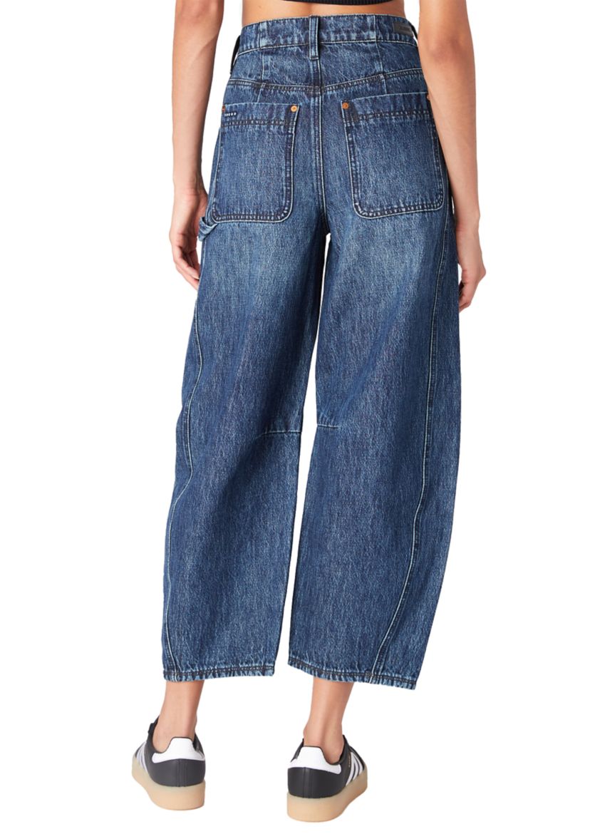 Womens Barrel Leg Denim Carpenter Pants