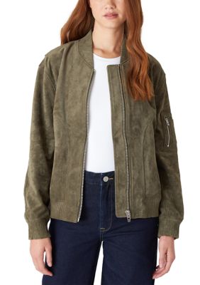 BLANK NYC Women's Faux Suede Bomber Jacket, Large -  0797503867321