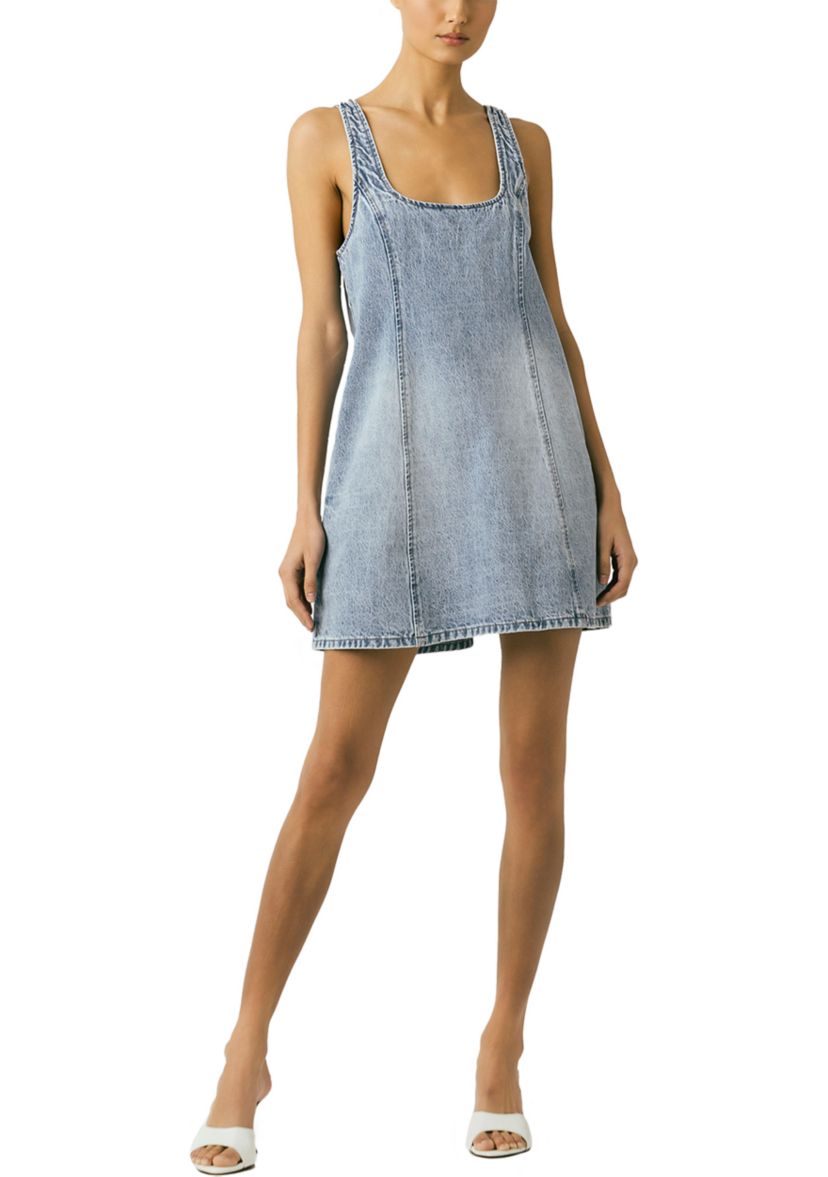 Womens Summertime A-Line Denim Dress
