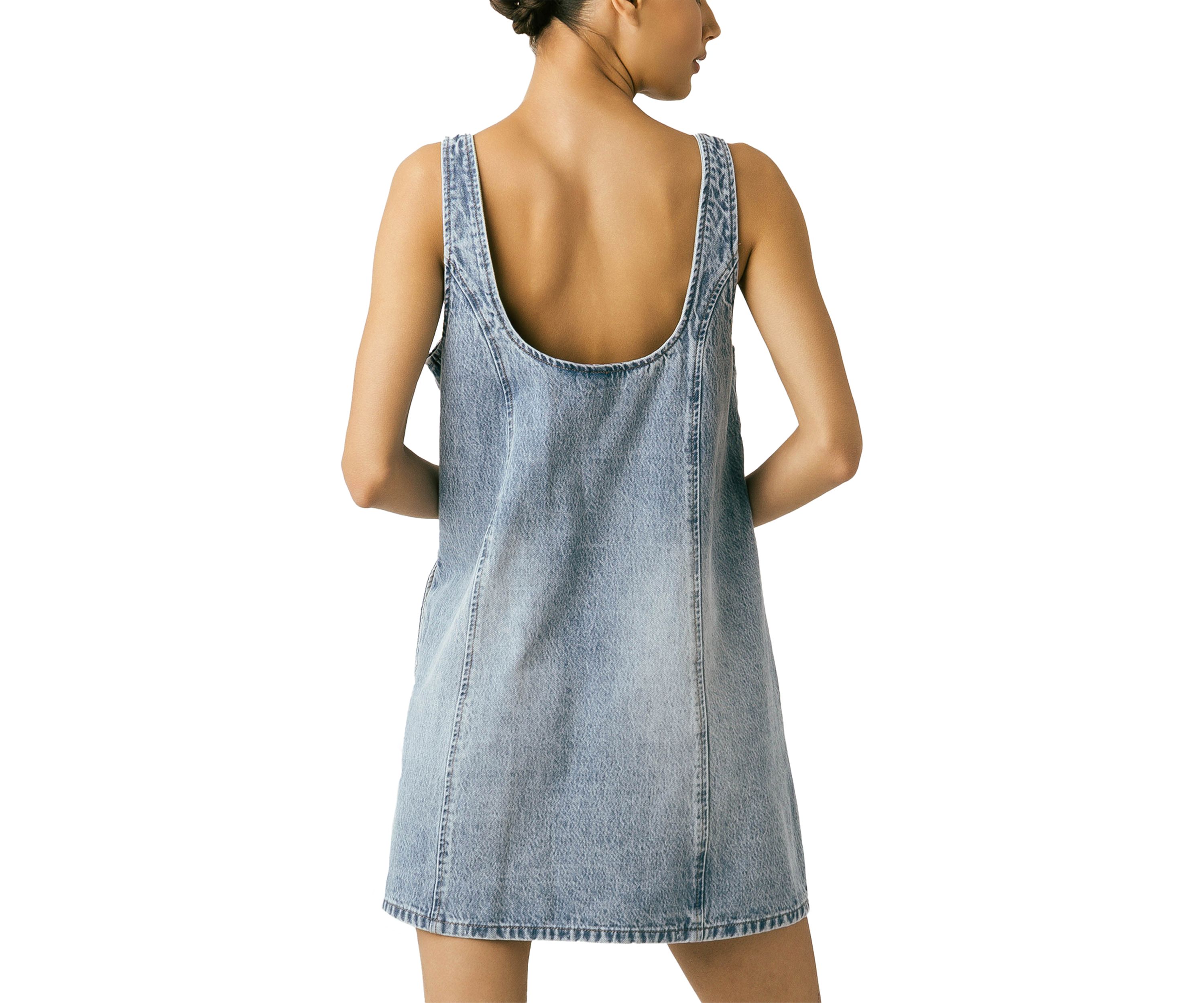 Womens Summertime A-Line Denim Dress
