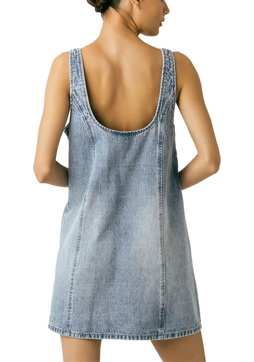 Womens Summertime A-Line Denim Dress