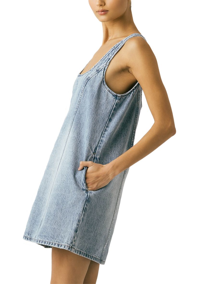 Womens Summertime A-Line Denim Dress