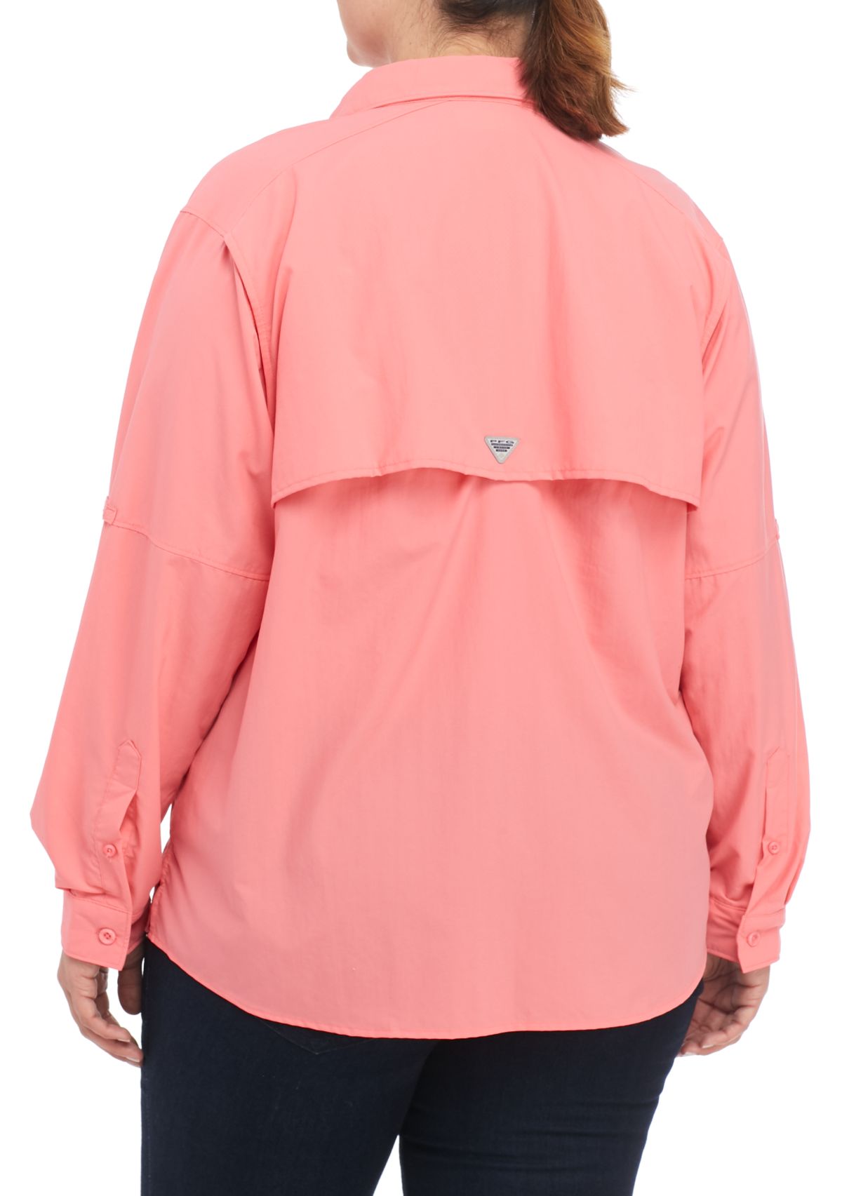 Plus Size Long Sleeve Bahama Button Down Shirt