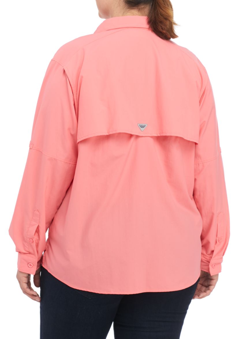 Plus Size Long Sleeve Bahama Button Down Shirt