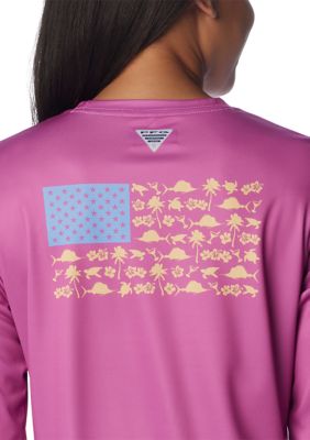 Women's Long Sleeve PFG Tidal Fish Flag T-Shirt