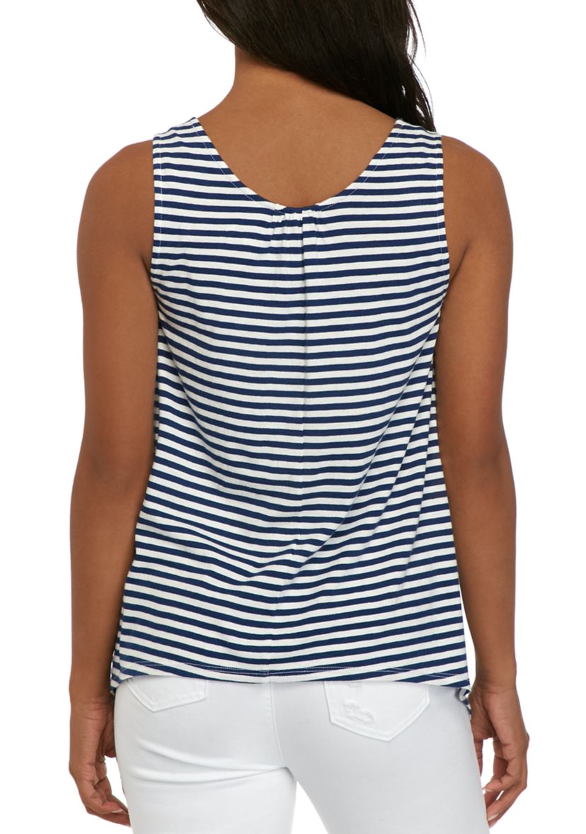 Juniors Yarn Dyed Tank Top