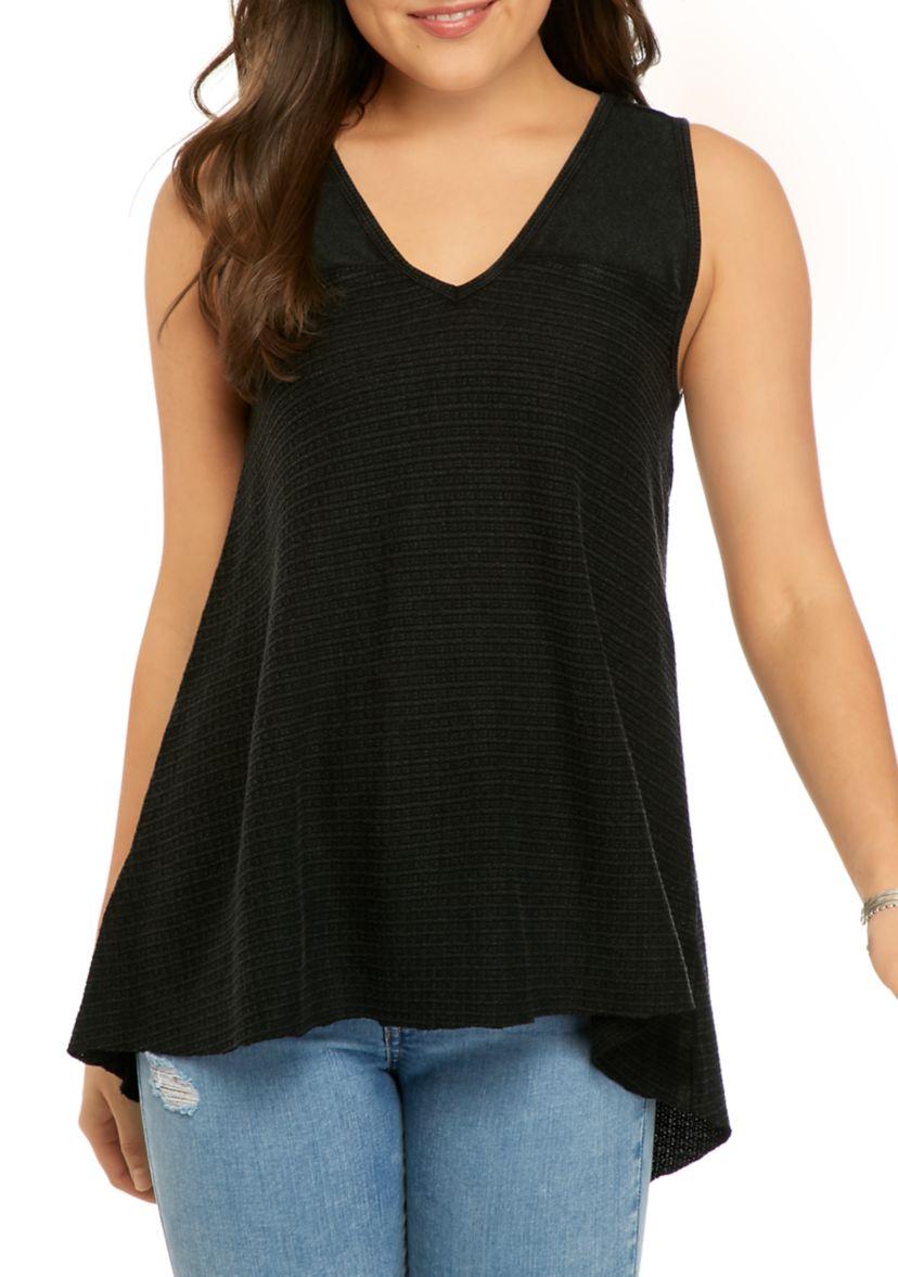 Juniors Waffle Mix Tank Top