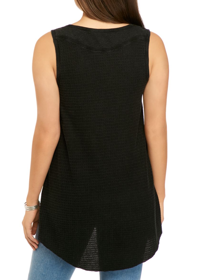 Juniors Waffle Mix Tank Top