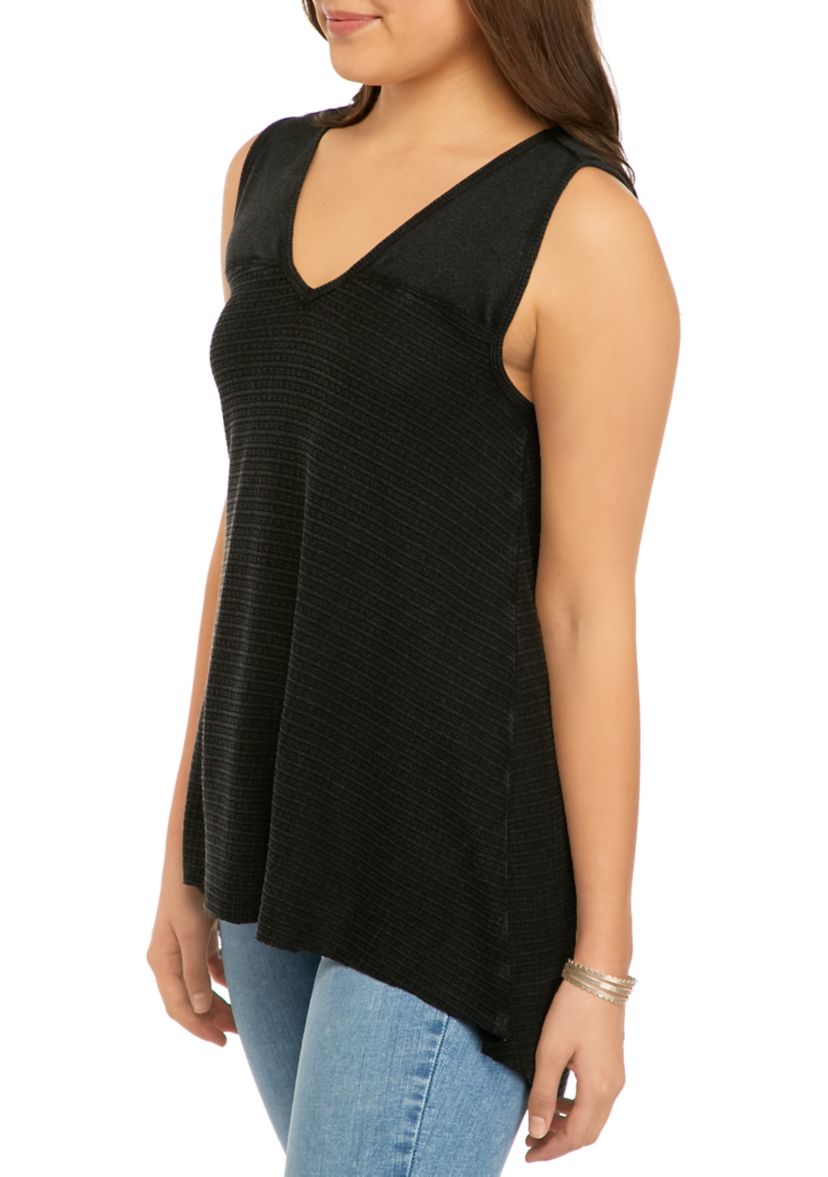 Juniors Waffle Mix Tank Top