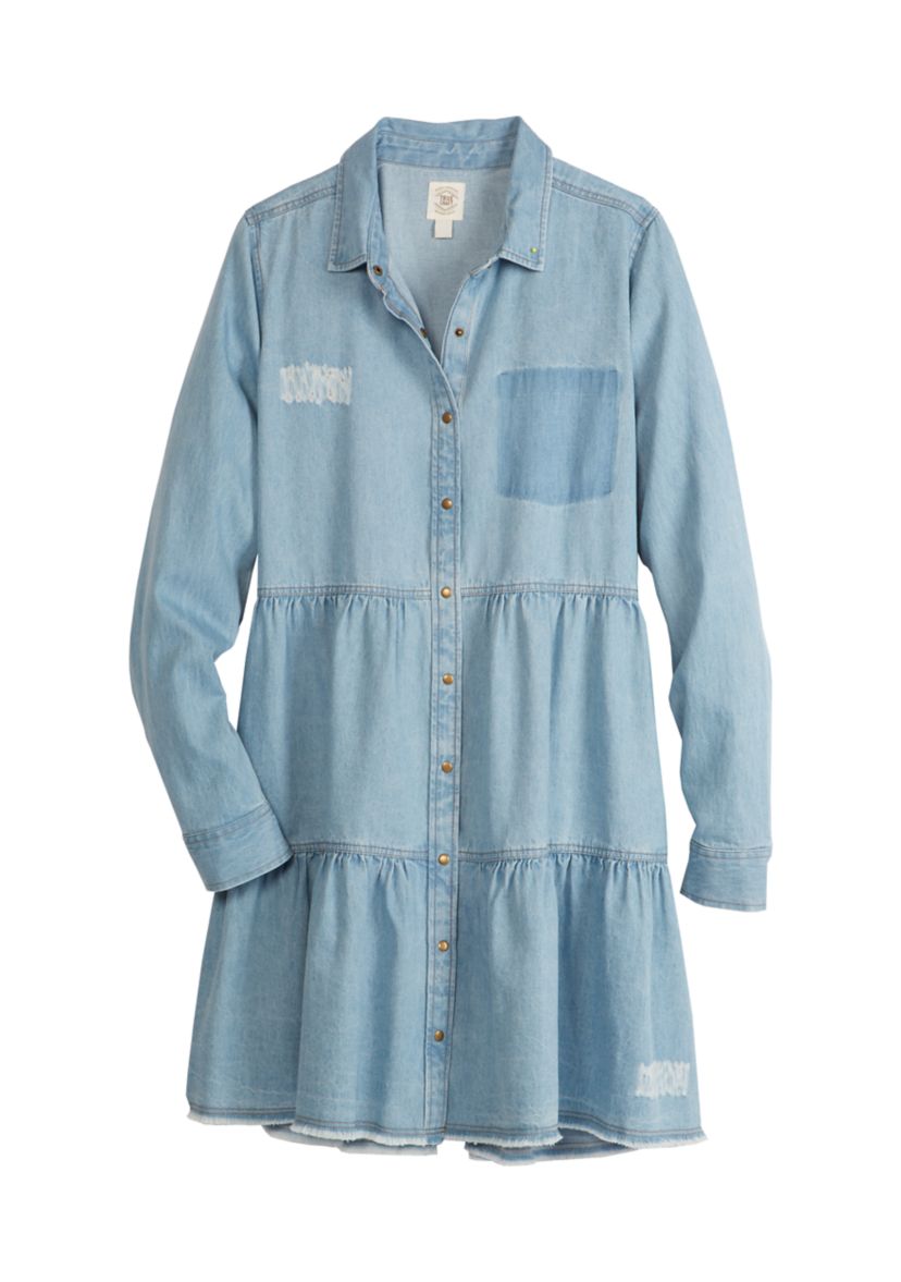 white christmas dresses A Greater Love Denim Midi Dress L Flying Tomato Dark Indigo / L main image 1