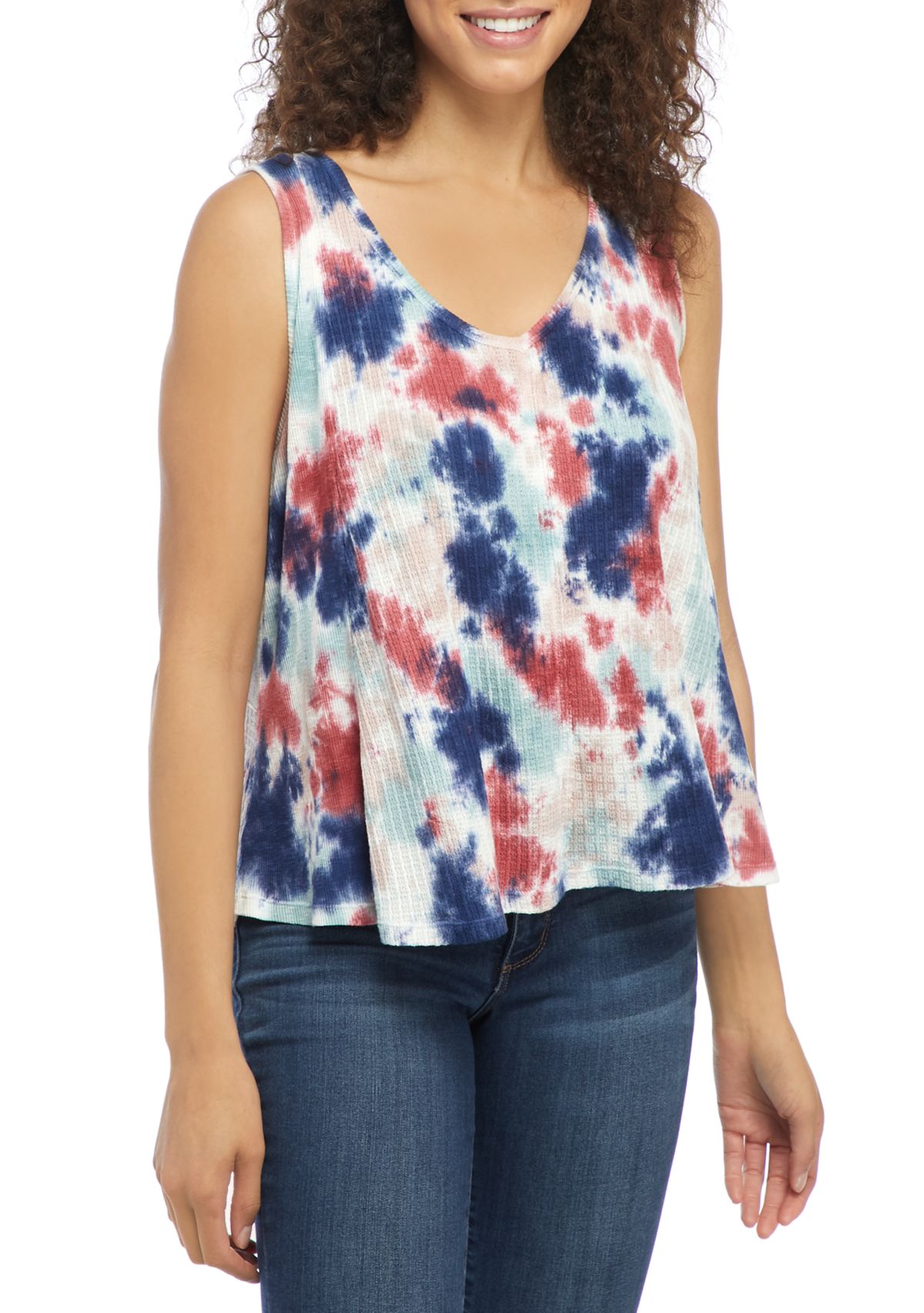 Waffle Knit Tie Dye Tank 