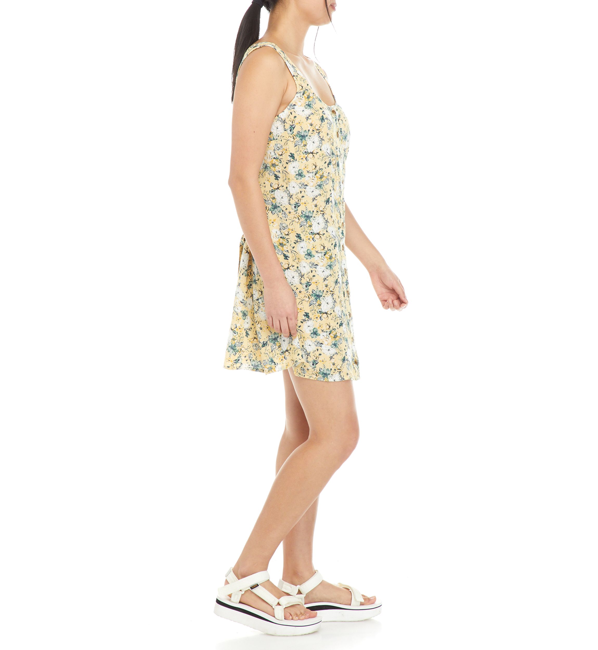 Juniors Sleeveless Button Front Skater Dress 