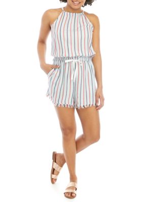 TRUE CRAFT Woven Halter Neck Romper | belk