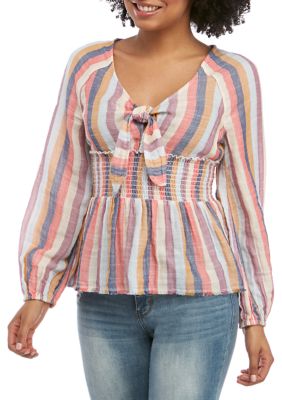 nine britton ceandra smocked bottom blouse