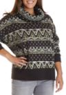 Soft Shop Plus Size Cowl Neck Printed Sweater