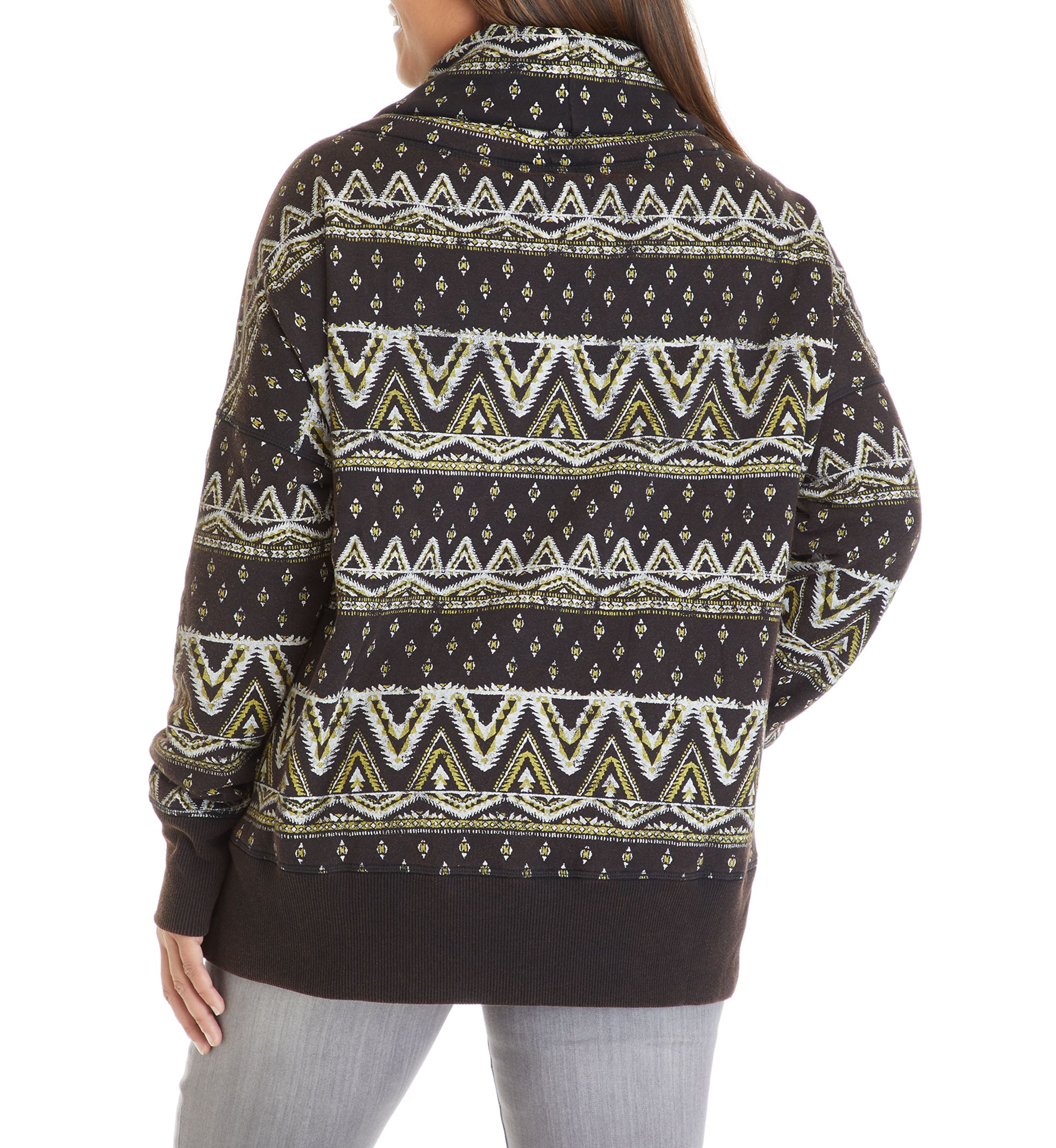 Soft Shop Plus Size Cowl Neck Printed Sweater