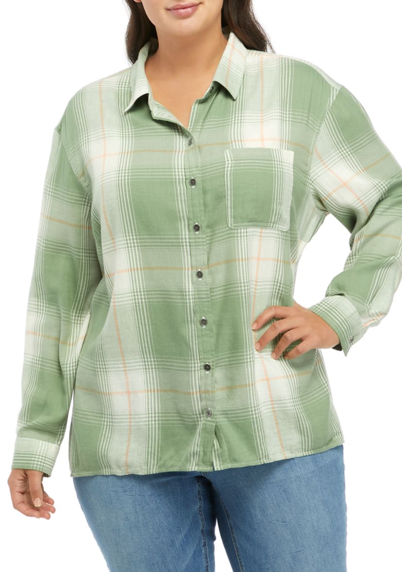 Plus Size  Boyfriend Button Down Shirt 