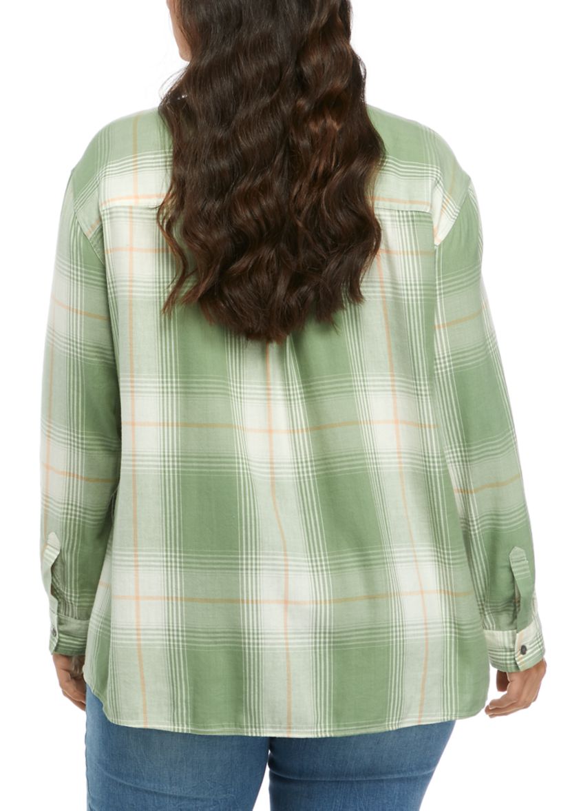 Plus Size  Boyfriend Button Down Shirt 