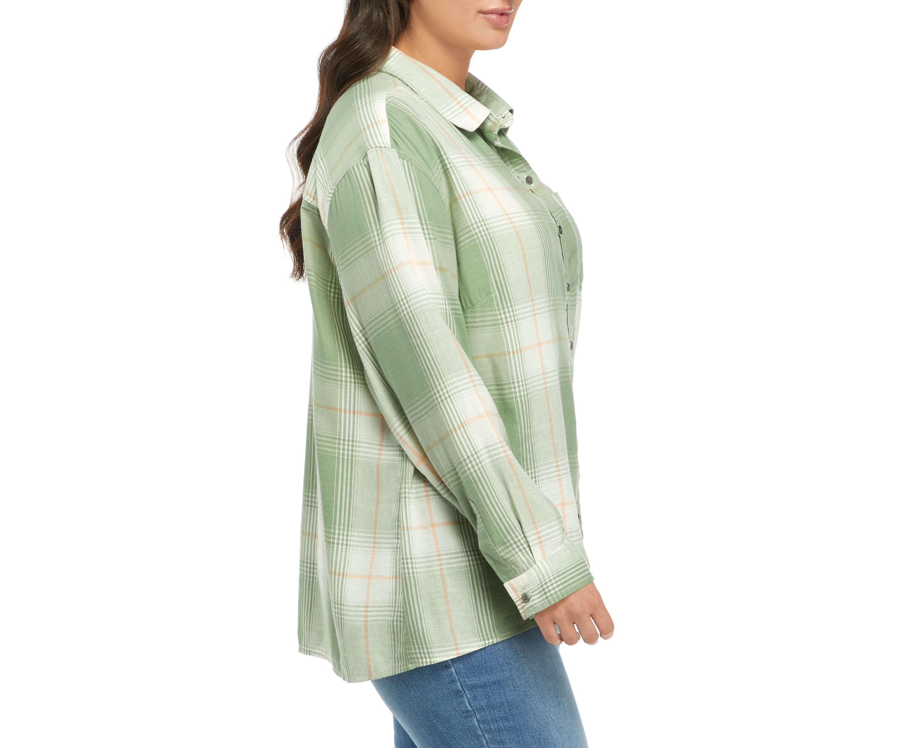 Plus Size  Boyfriend Button Down Shirt 