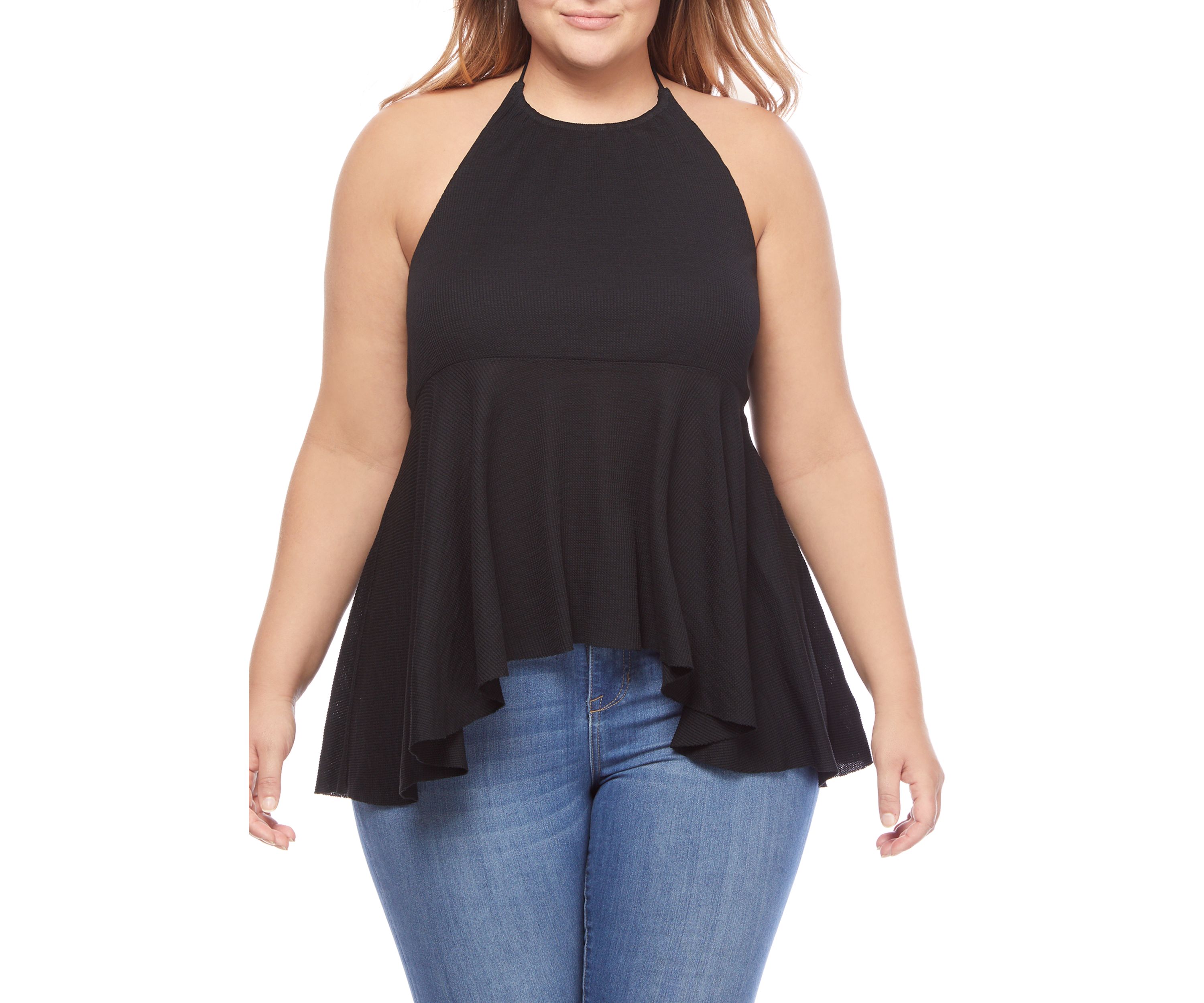 Plus Size Waffle Halter Tank