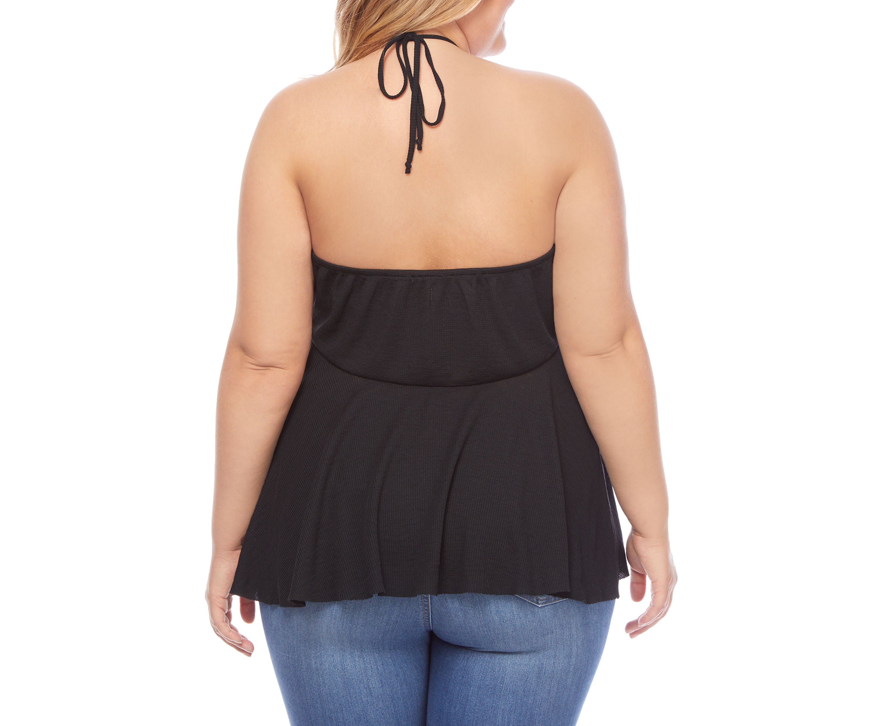 Plus Size Waffle Halter Tank