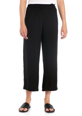 Eileen Fisher Organic Cotton Gauze Straight Cropped Pants | belk