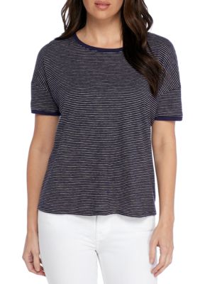 Eileen Fisher Jewel Neck Elbow Sleeve Box Top | belk