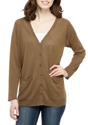 Eileen Fisher V Neck Button Front Cardigan | belk