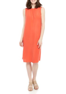 Eileen fisher v neck short sleeve tencelВ® a line dress