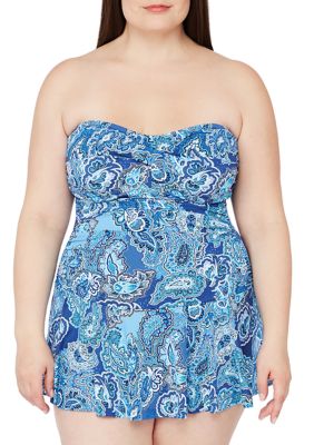 Lauren Ralph Lauren Plus Size Bandana Paisley Underwire Skirted One