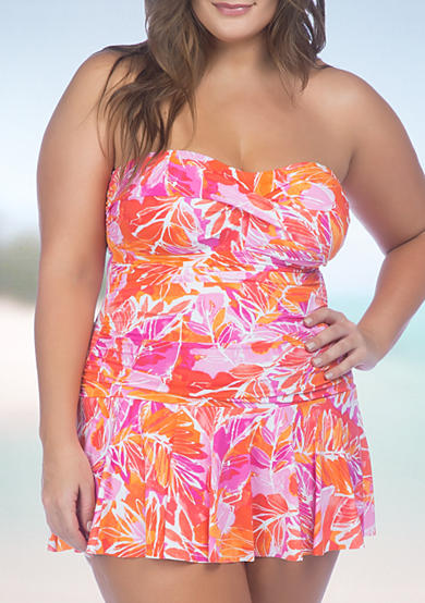 Lauren Ralph Lauren Plus Size Lush Tropical Skirted One Piece Swimsuit ...