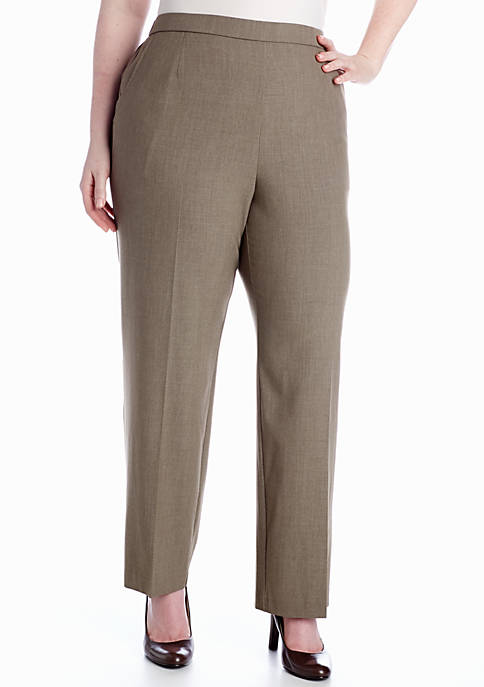 Kim Rogers® Plus Size Pull-On Flat Front Pant (Average and Short) | belk
