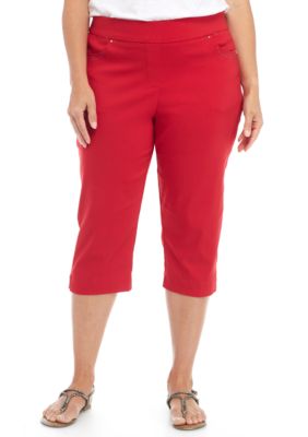 Kim Rogers® Plus Size Millen Embroidered Capris | Belk