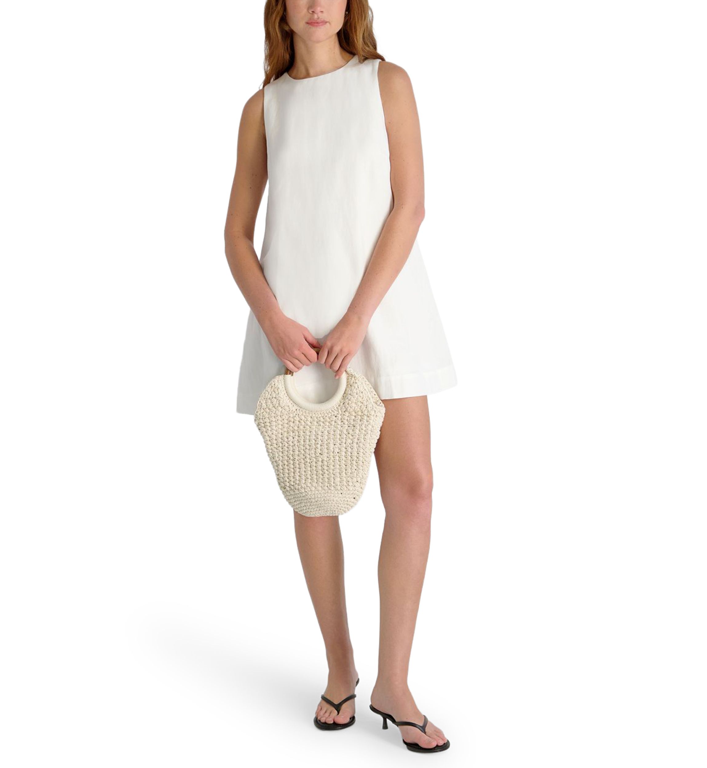 Cooper Linen Sleeveless Mini Dress in Summer White | French Connection