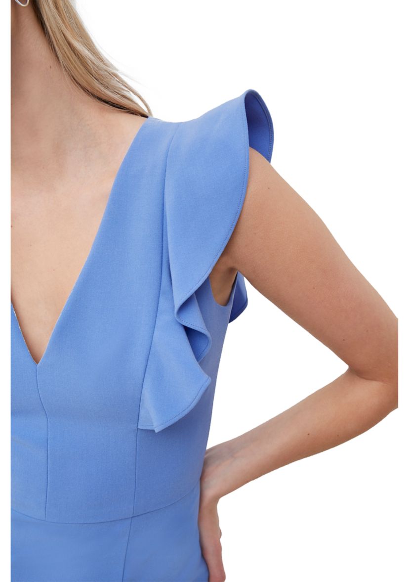 Whisper V-Neck Ruffle Dress