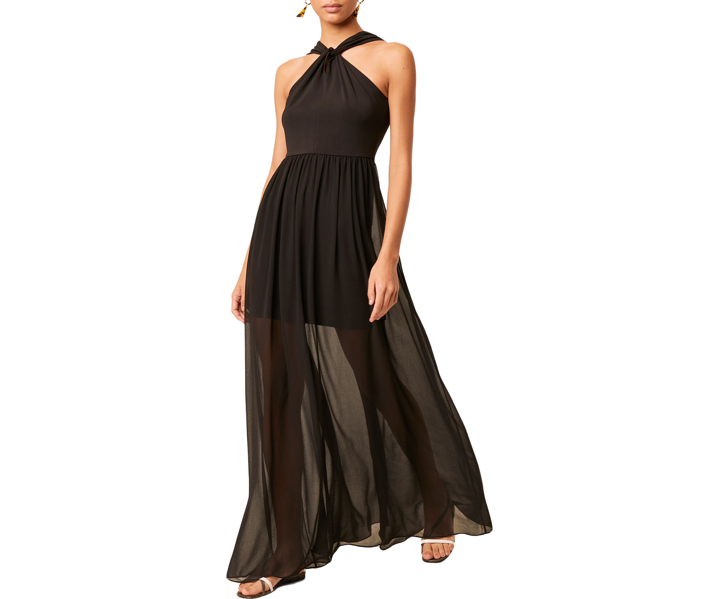 Sleeveless Twisted Halter Neck Maxi Dress