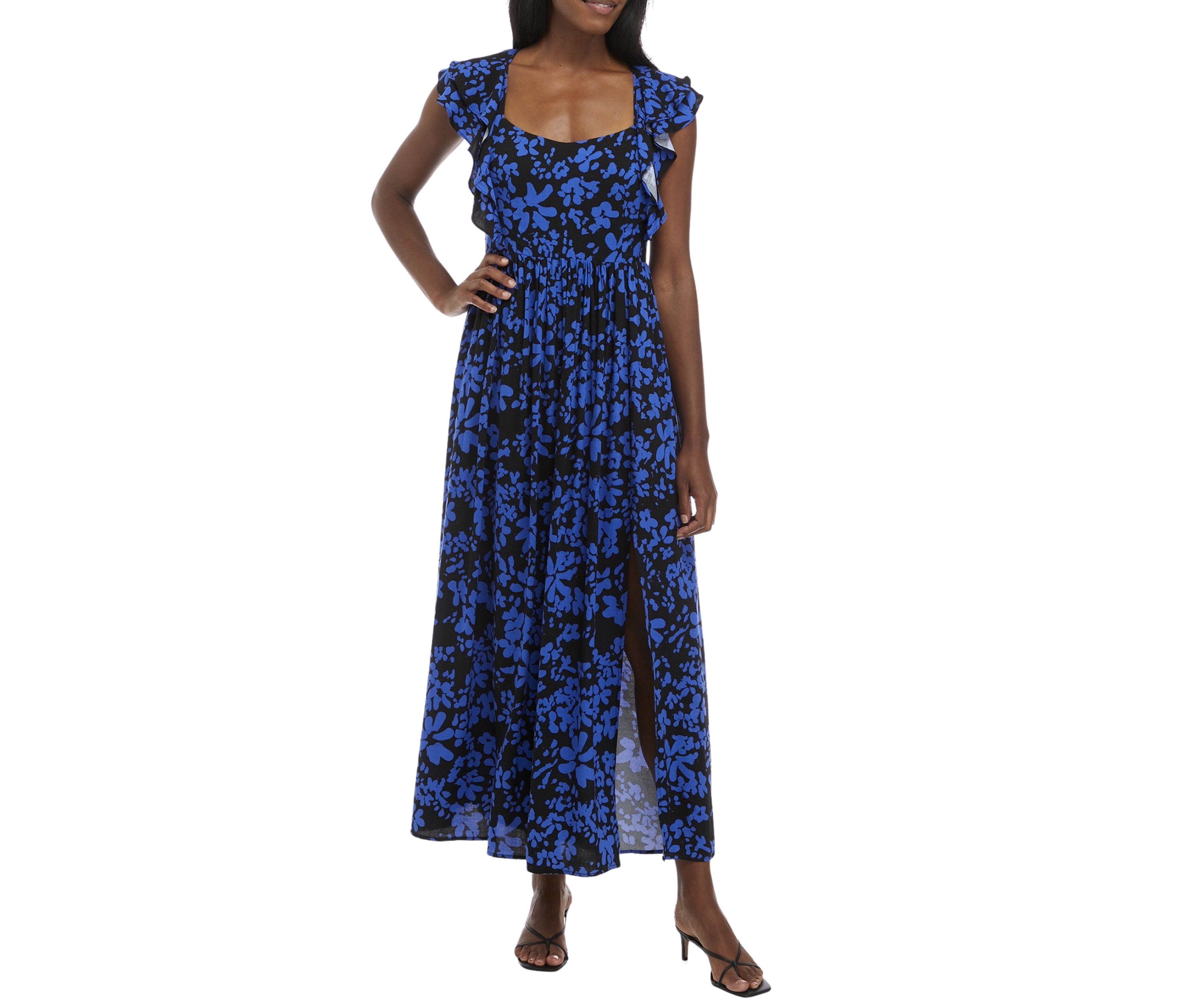 Floral Drape Maxi Dress