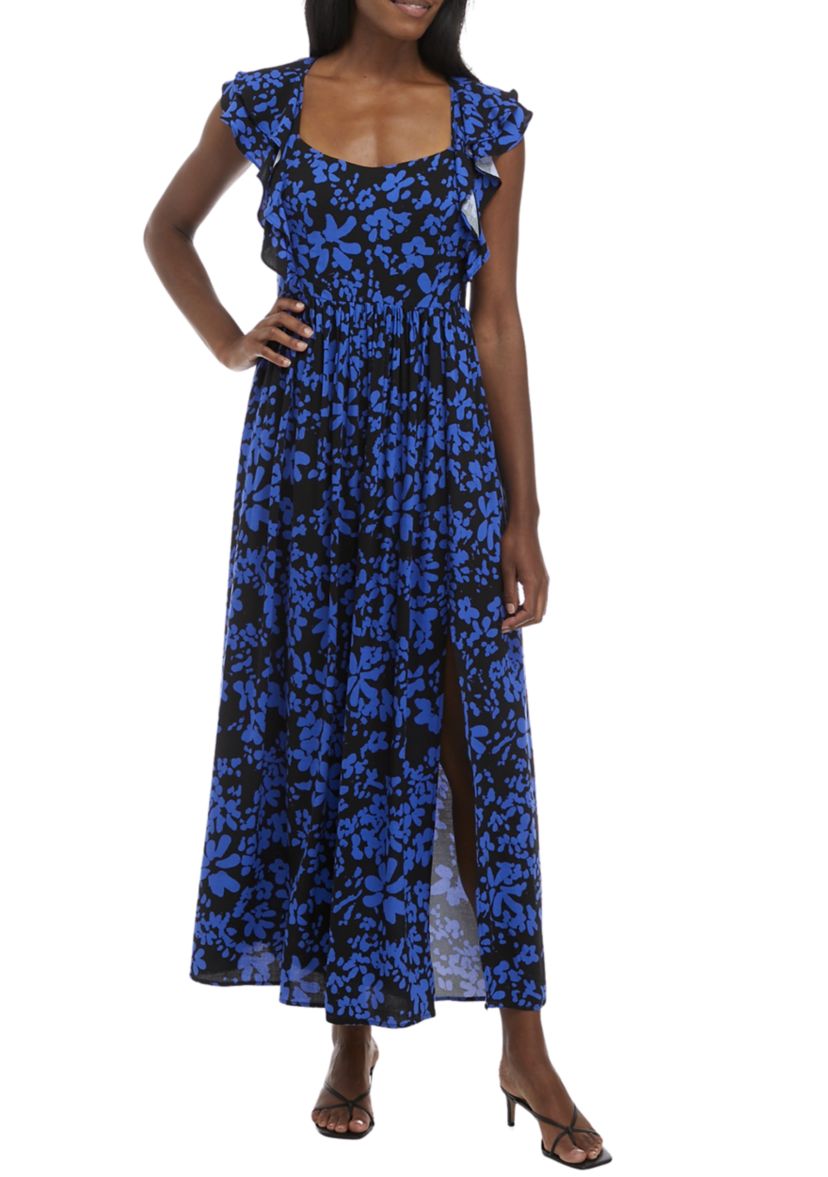 Floral Drape Maxi Dress