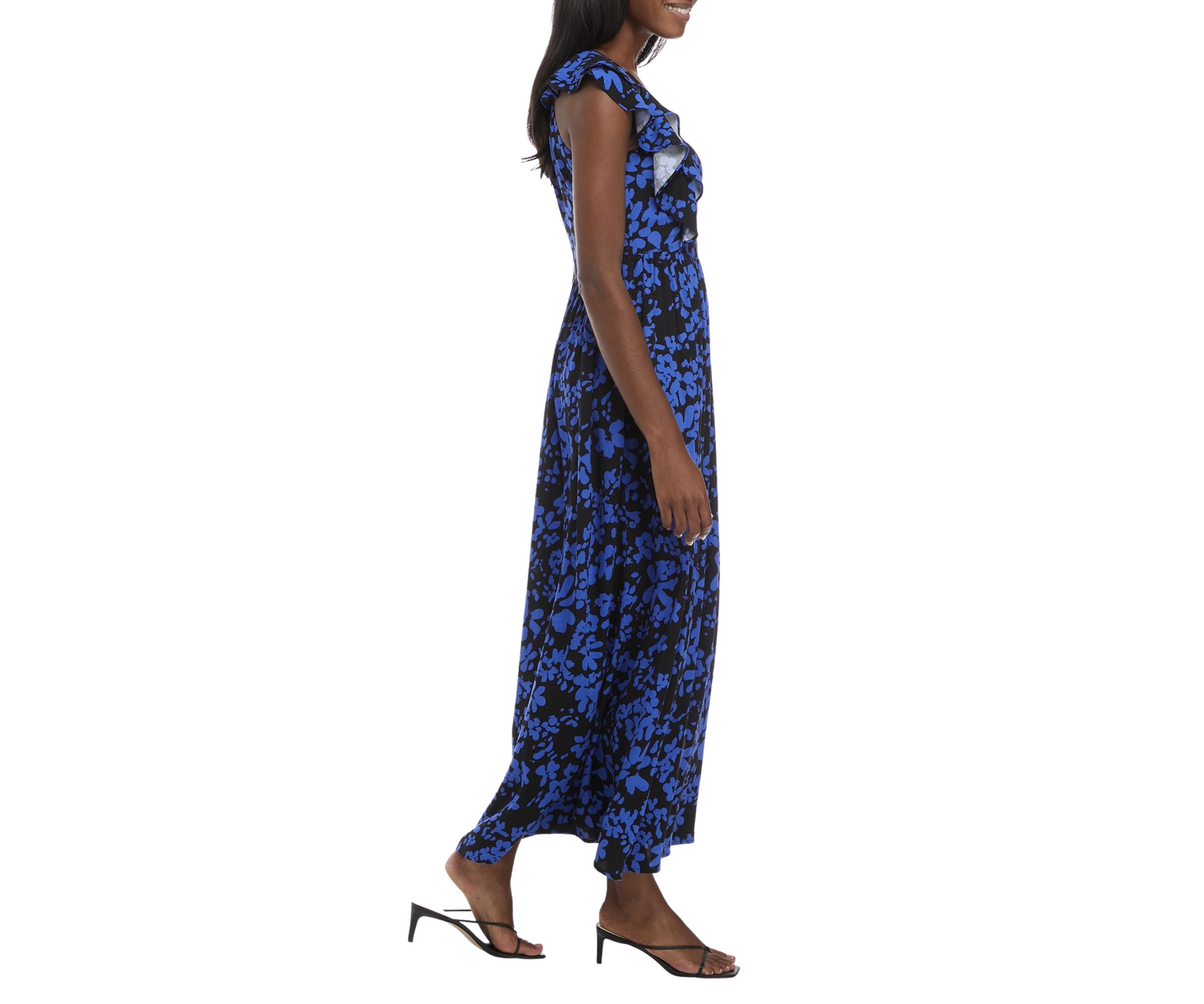 Floral Drape Maxi Dress