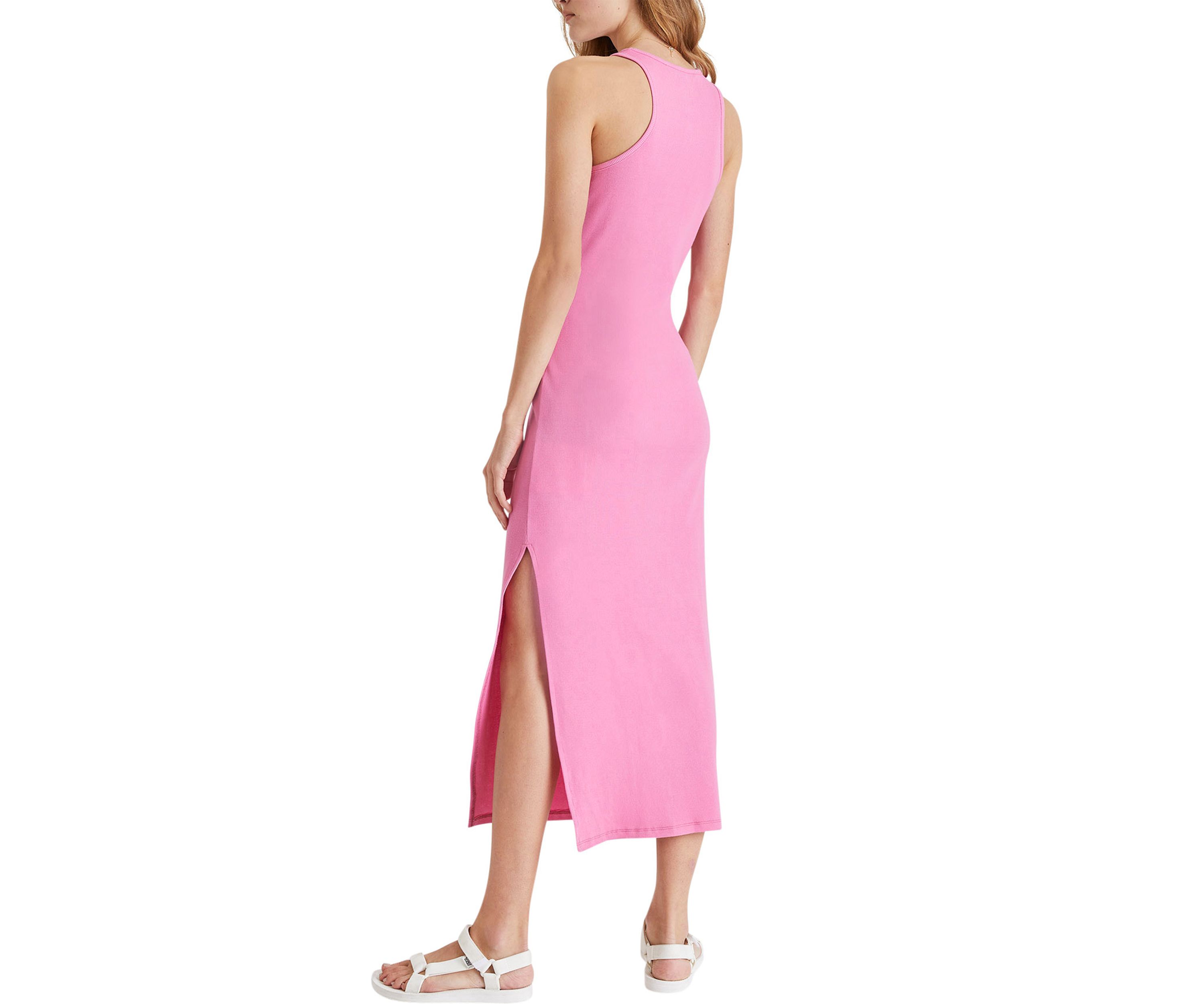 Ribbed Jersey Racerback Midi Dress 
