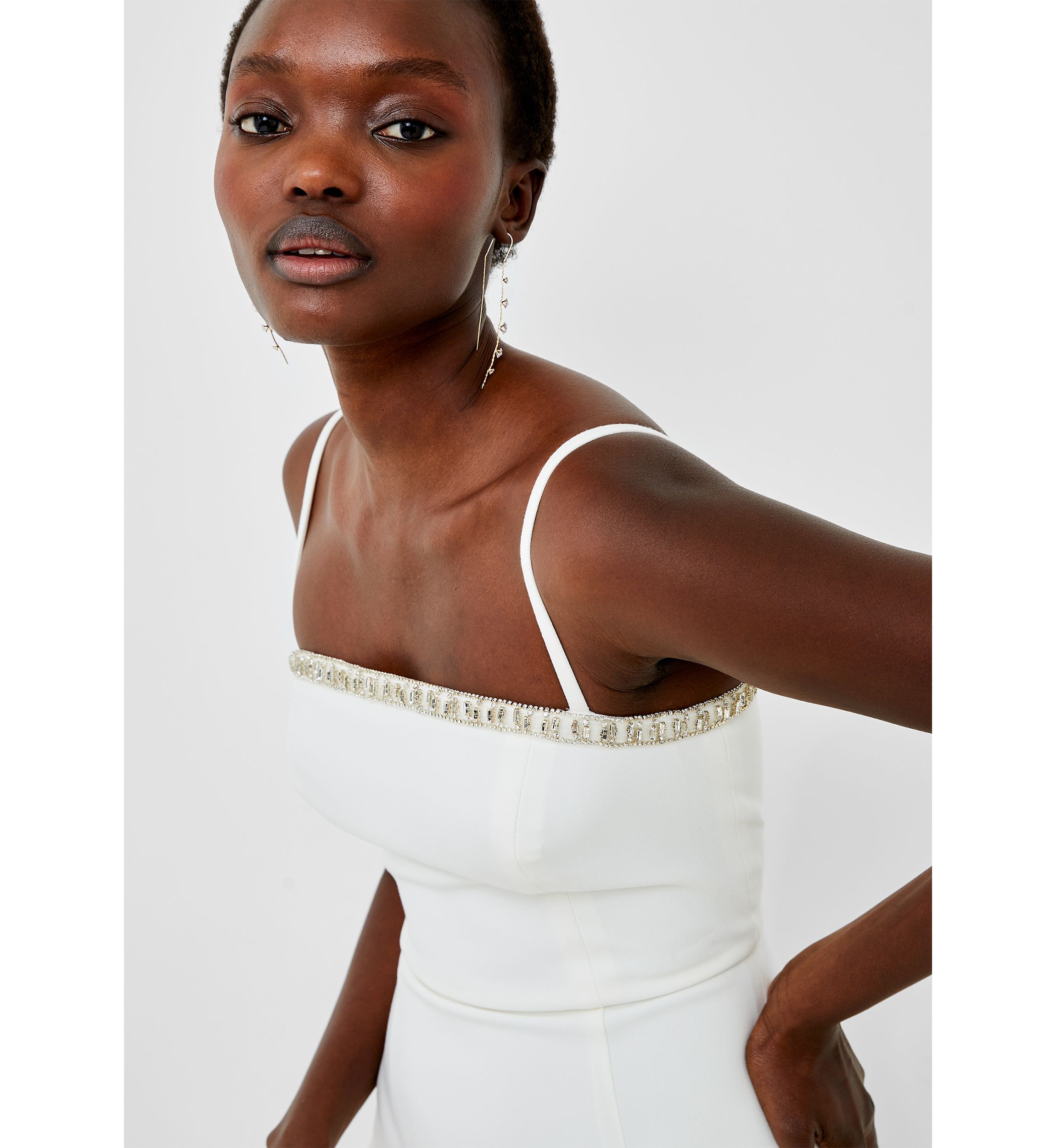 Embellished Neck Strappy Dress