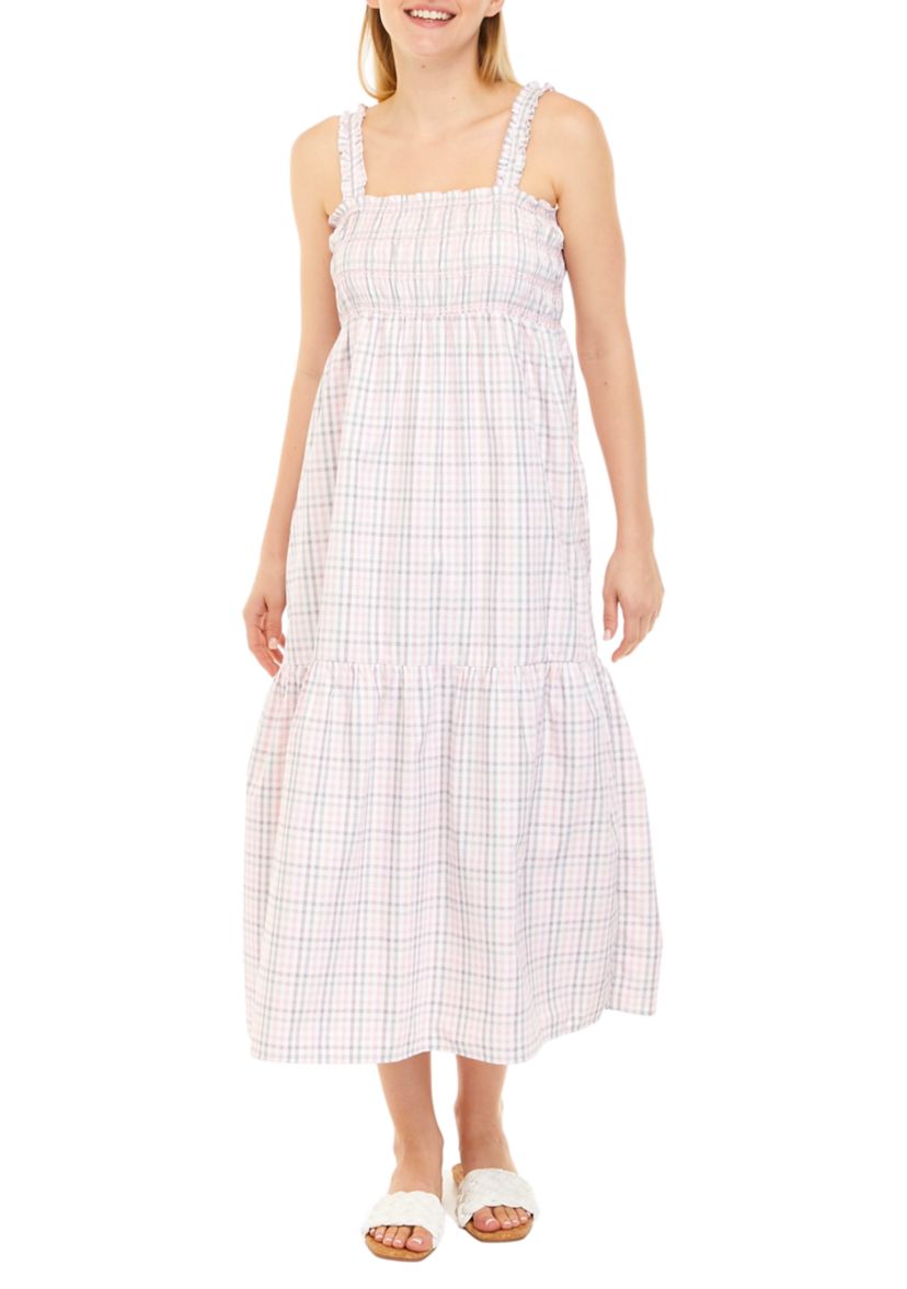 Sleeveless Checkered Midi Dress