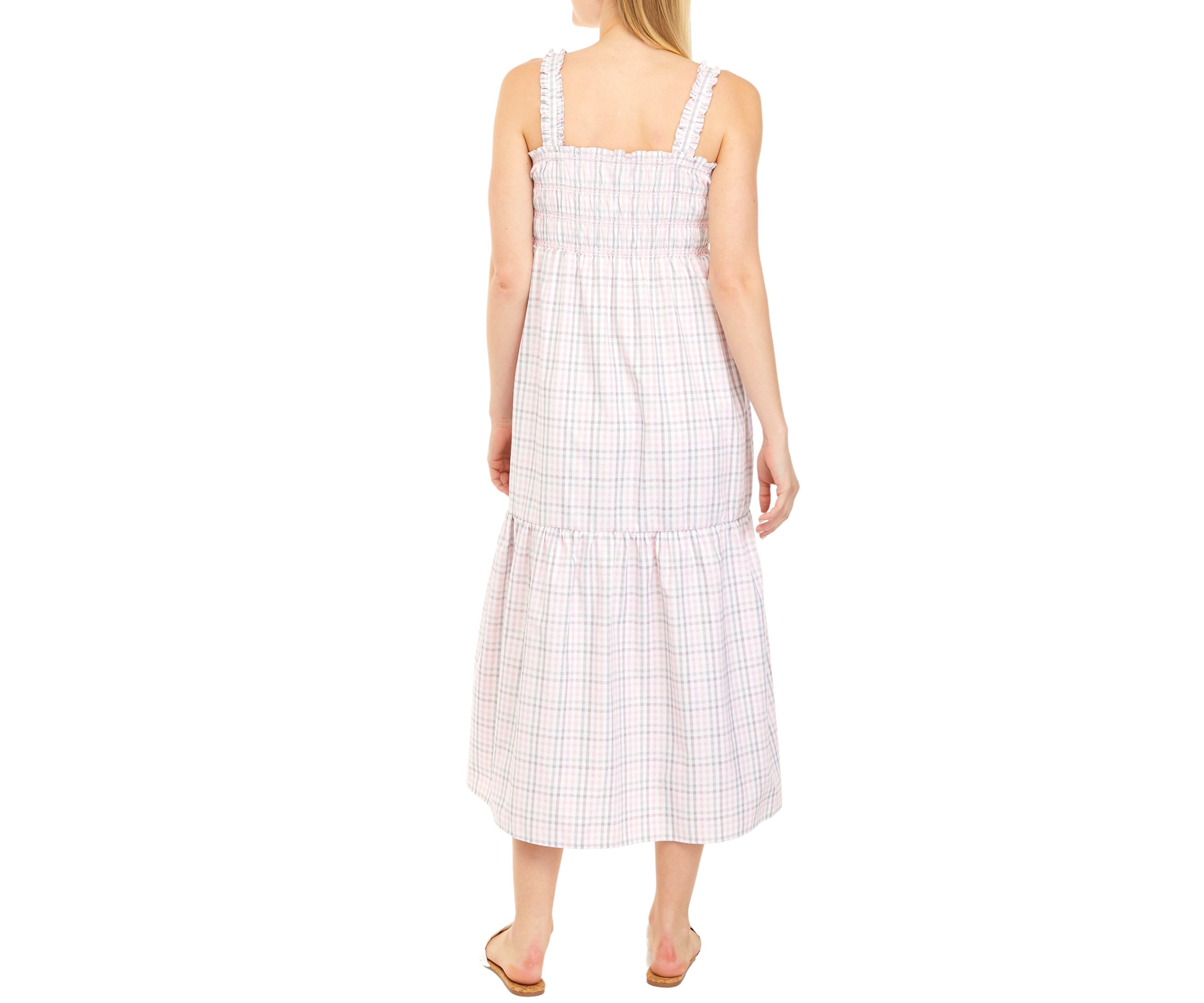 Sleeveless Checkered Midi Dress