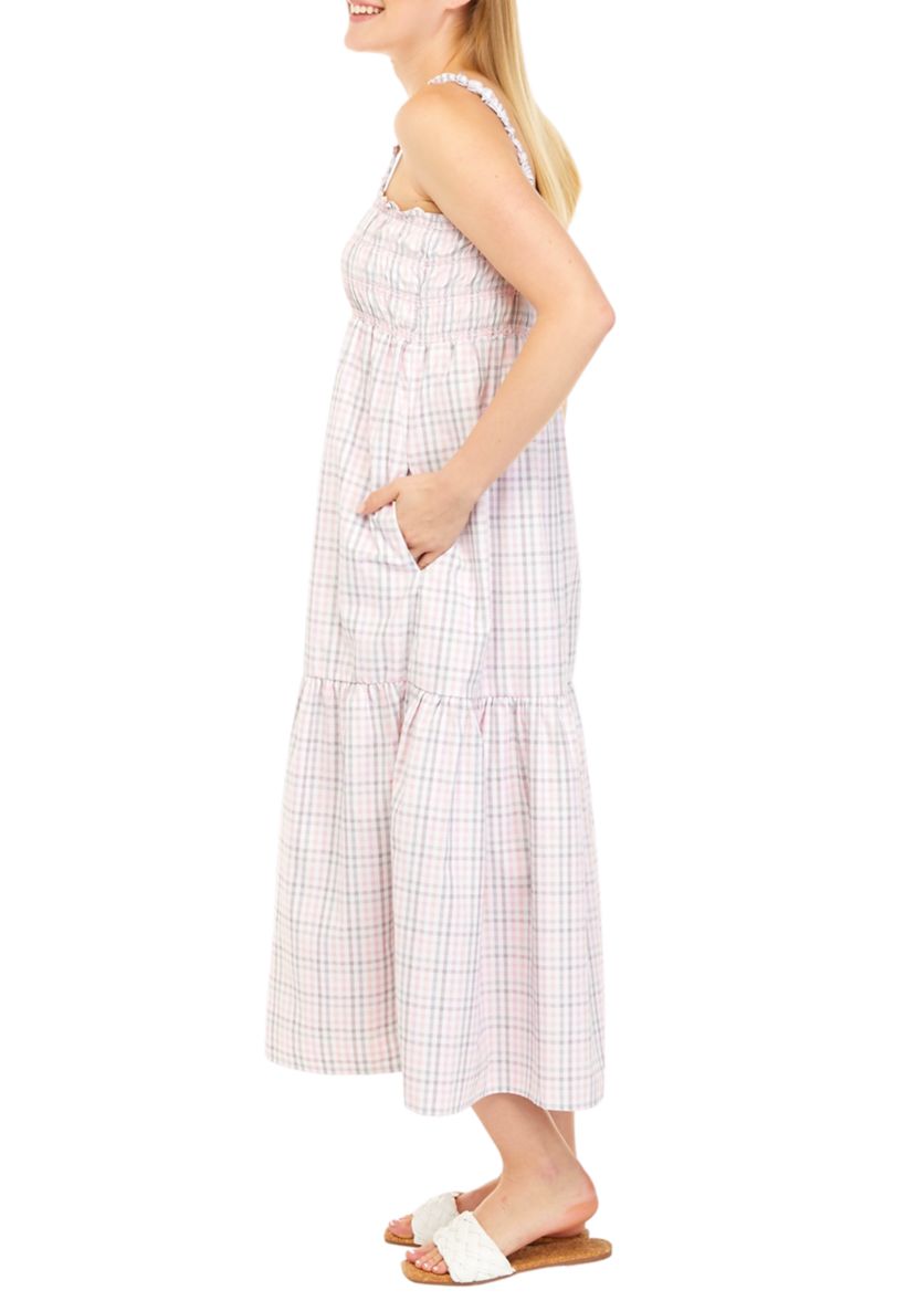 Sleeveless Checkered Midi Dress