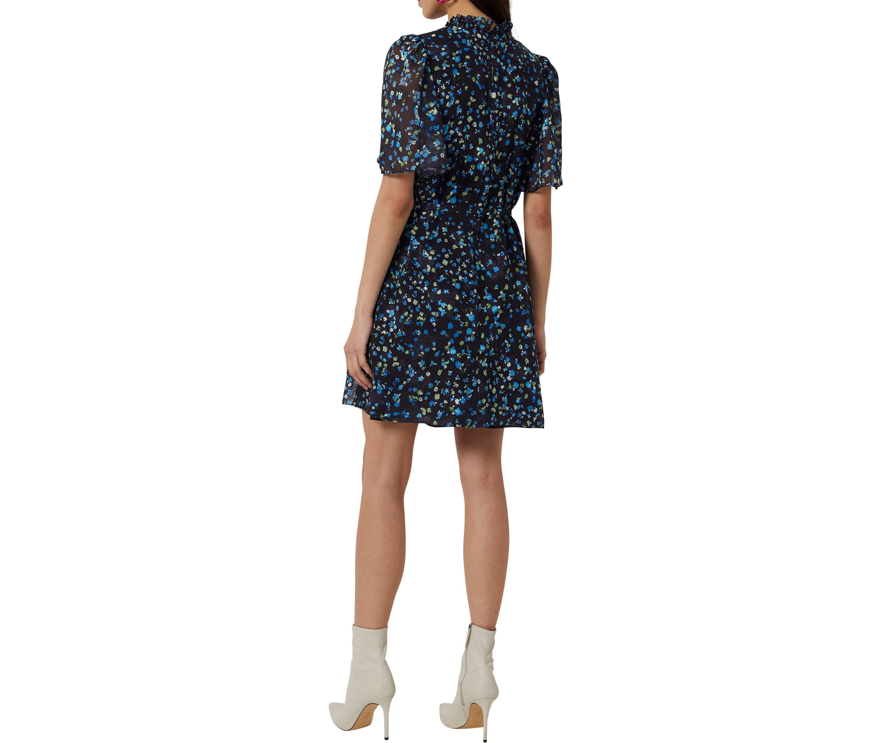 Flutter Sleeve Burnout Smocked Dress