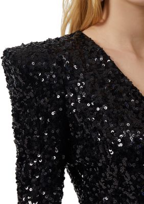 Samantha Sequin V-Neck Dress