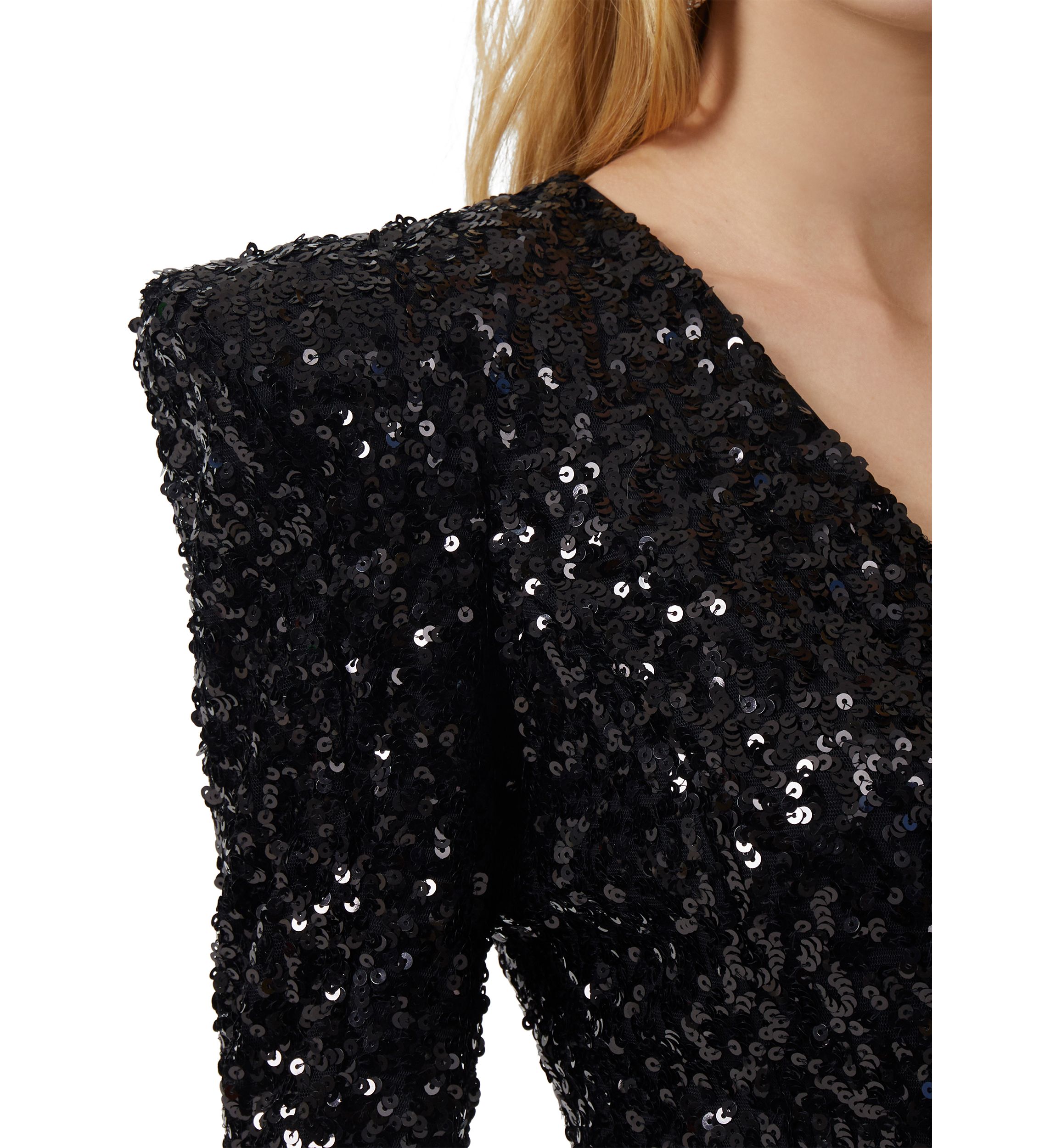 Samantha Sequin V-Neck Dress